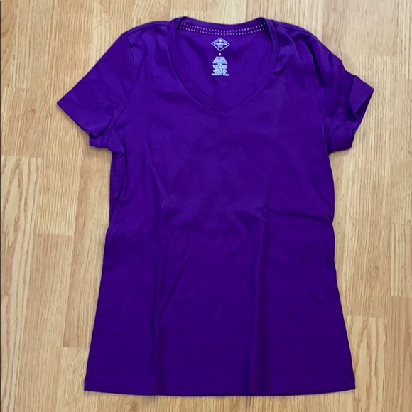 St. John's Bay Tops - St. John’s Bay purple solid V neck tee